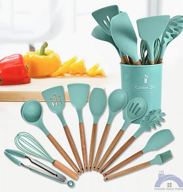 12Pcs Silicone Cooking Utensil Spoon Set